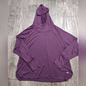 Leg3nd burgandy hooded performace shirt Long sleeve Men's Size 1X